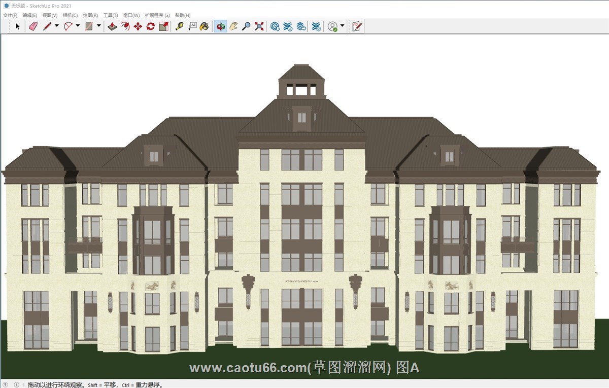 新古典酒店建筑的sketchup模型