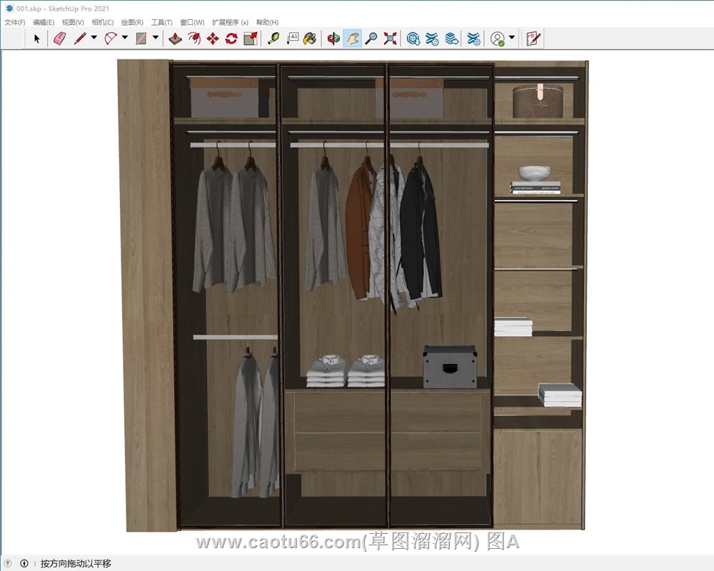 现代衣柜家具的sketchup模型