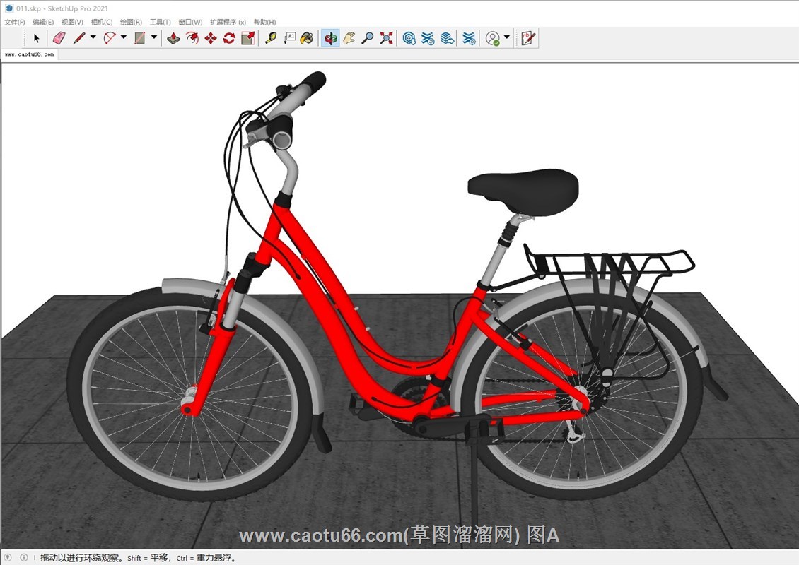 女自行车单车的sketchup模型