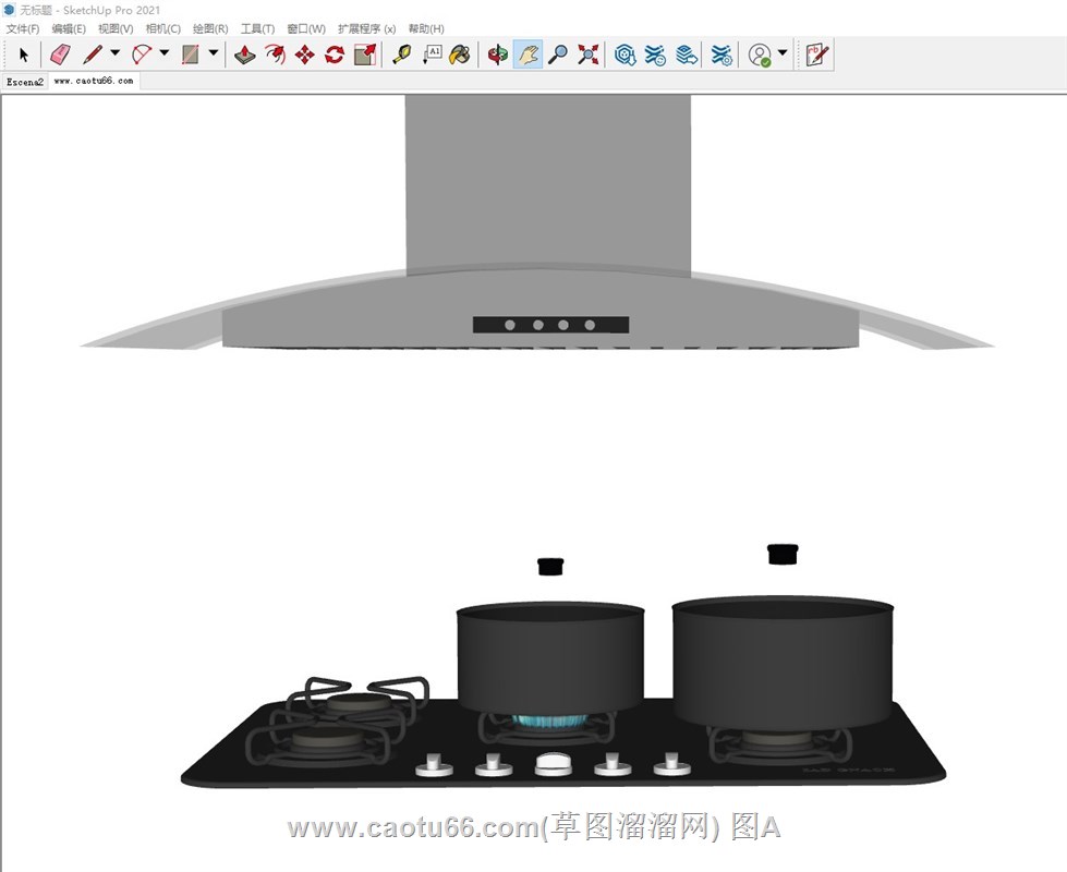 燃气灶油烟机的sketchup模型