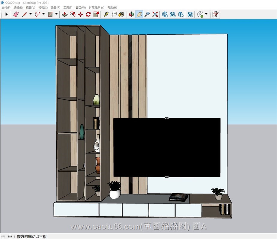 木质电视柜的sketchup模型