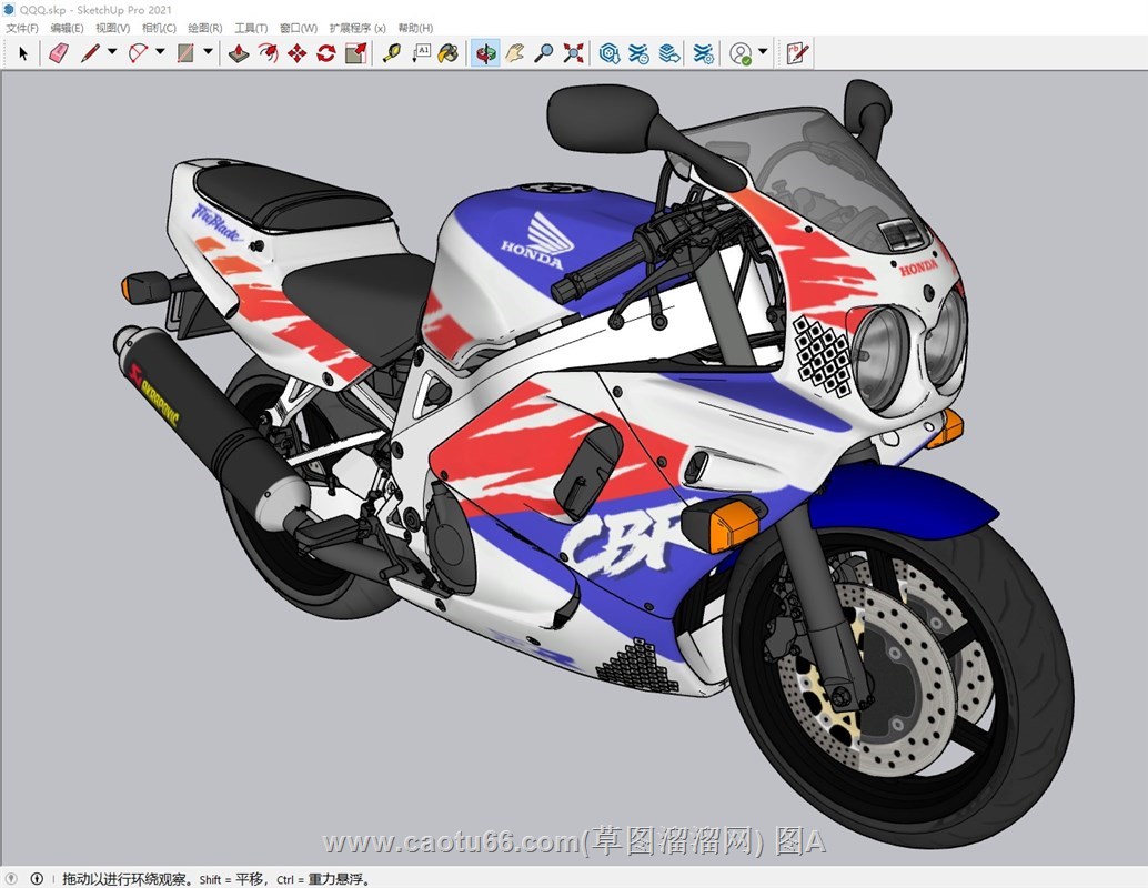 摩托车的sketchup模型
