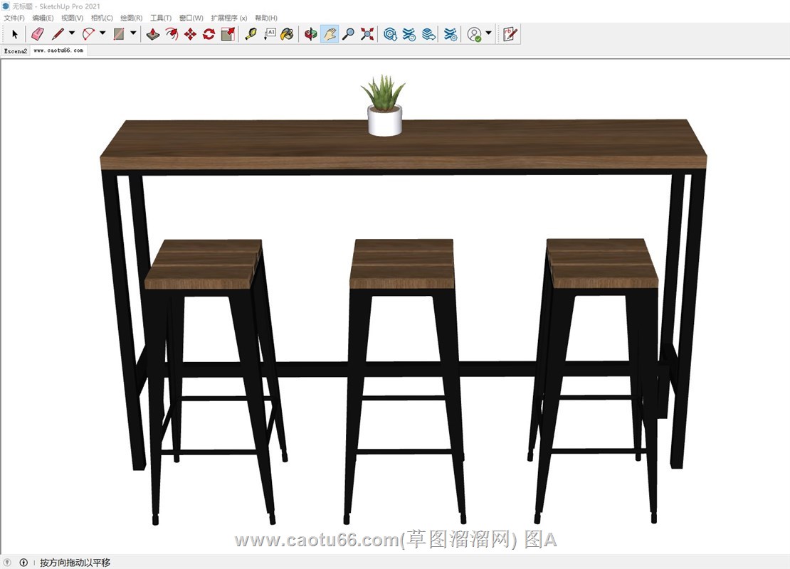 简易餐桌椅的sketchup模型