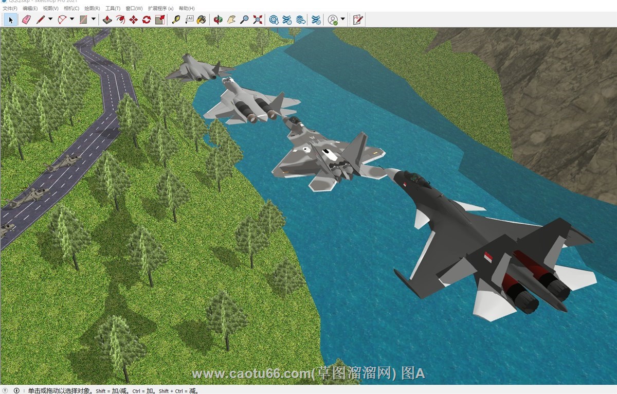 战斗机飞机的sketchup模型