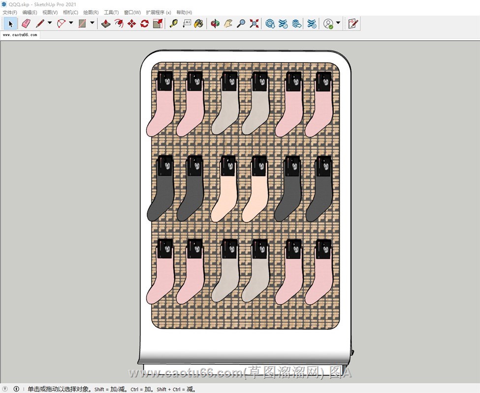 零售袜子挂架展示架的sketchup模型