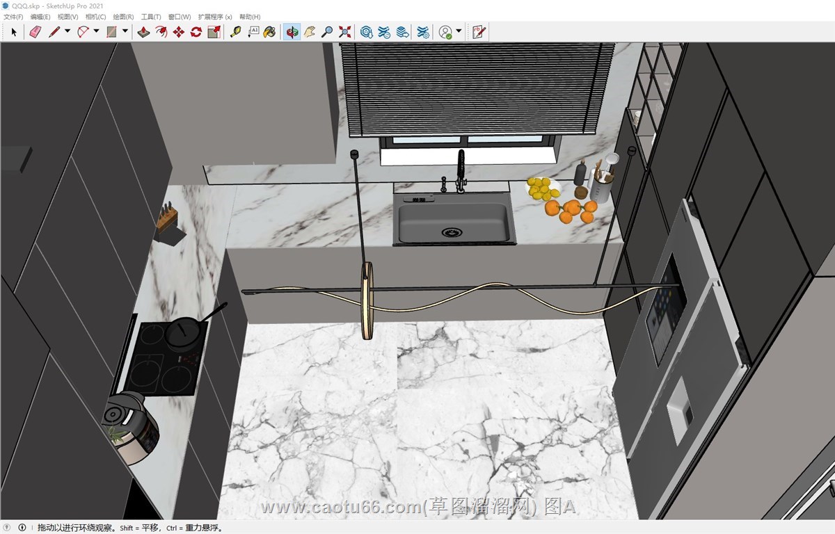 现代风厨房的sketchup模型