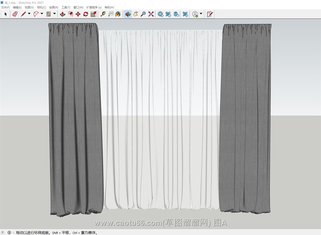 现代窗帘的sketchup模型