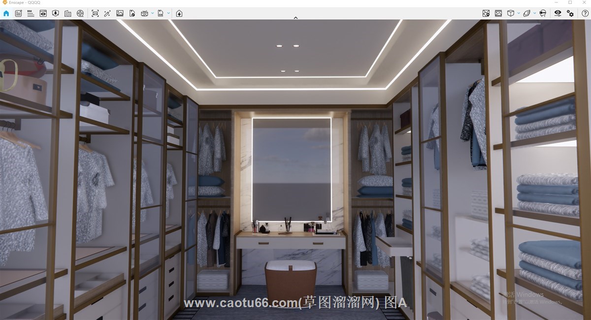 衣帽间化妆桌的sketchup模型