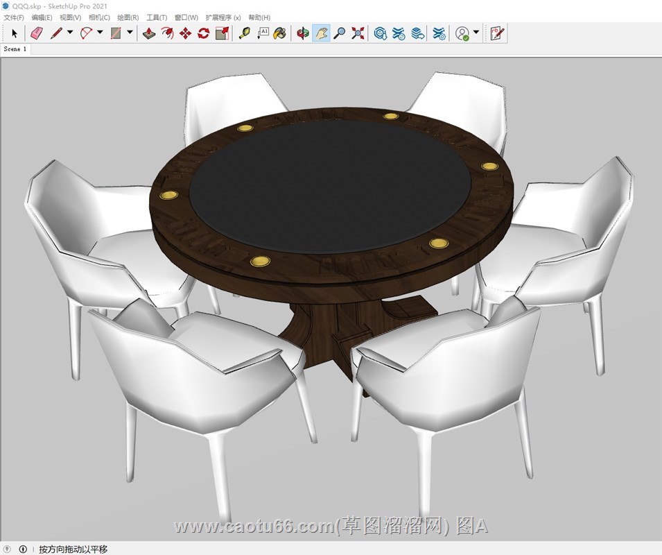 扑克牌桌的sketchup模型