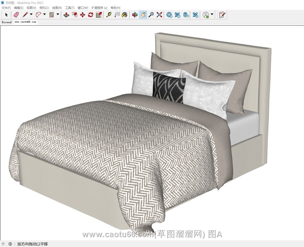 现代床铺的sketchup模型