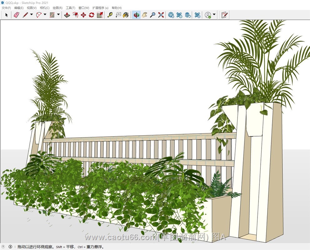 绿植围栏景观的sketchup模型