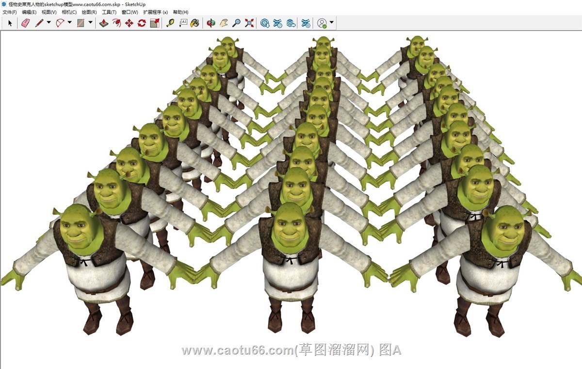 怪物史莱克人物的sketchup模型