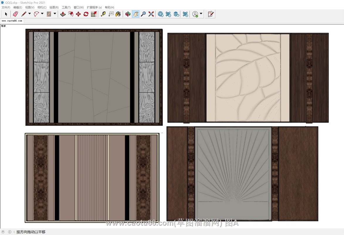 室内背景墙的sketchup模型