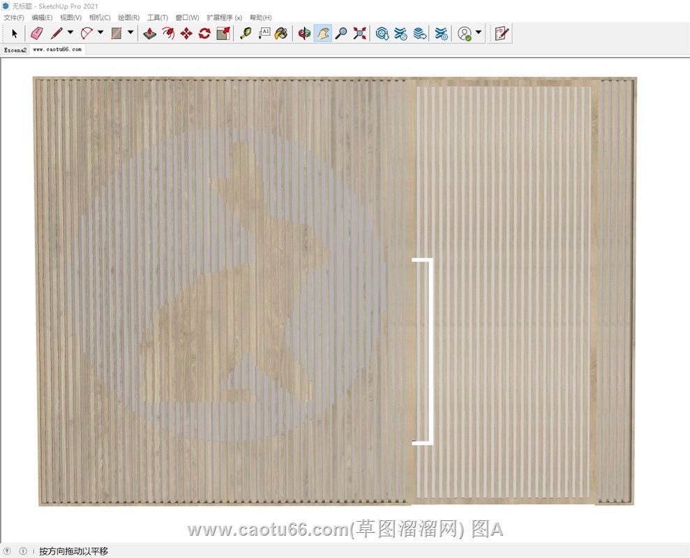 兔子图案的隔断门的sketchup模型