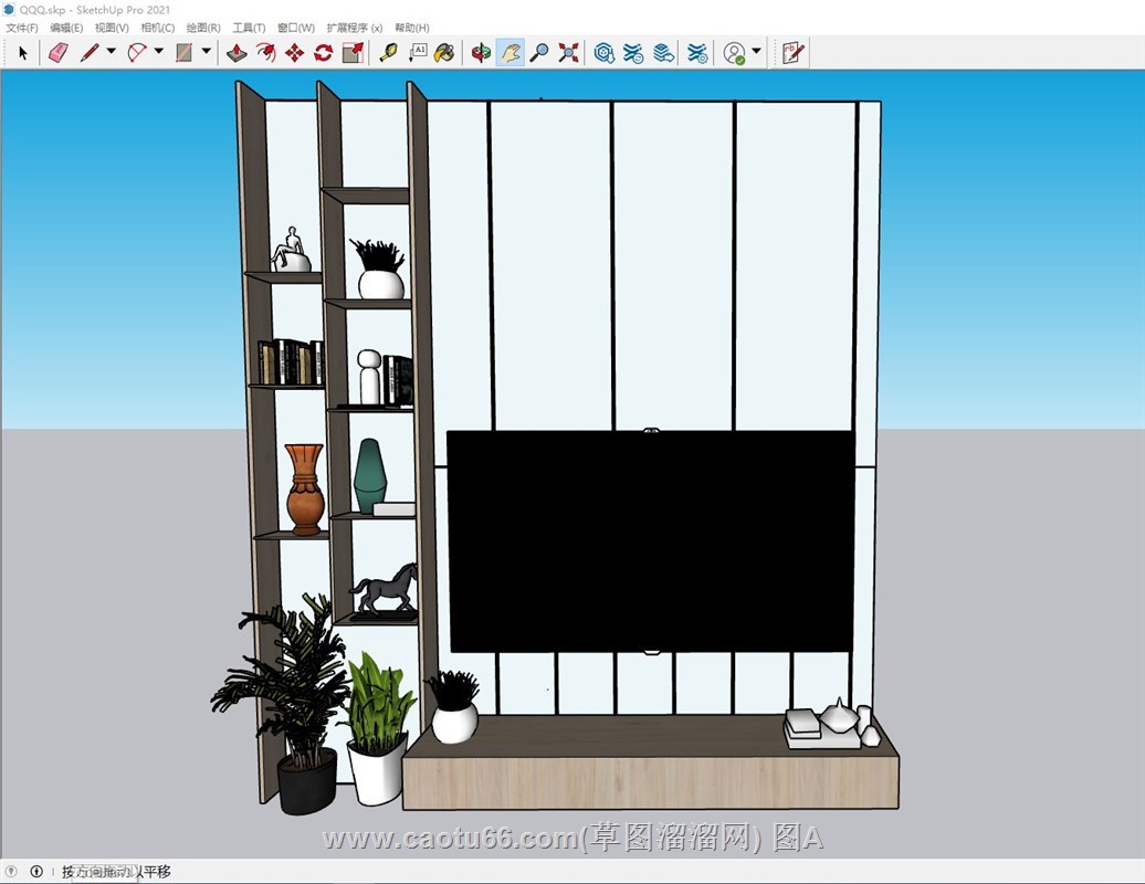 电视柜电视机的sketchup模型