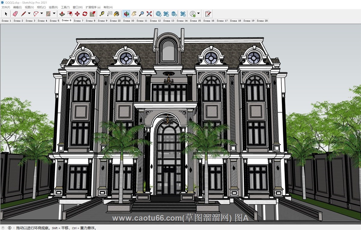 欧式豪宅别墅的sketchup模型