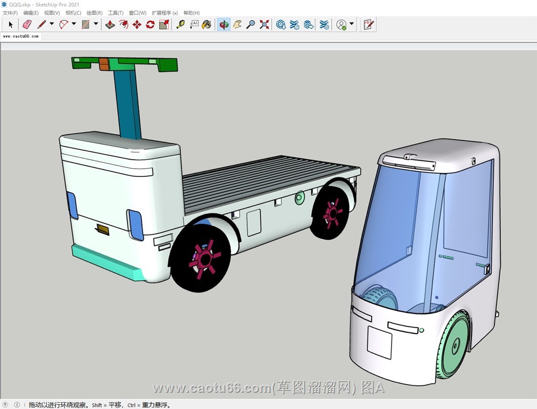 ai智能机器人无人驾驶车的sketchup模型