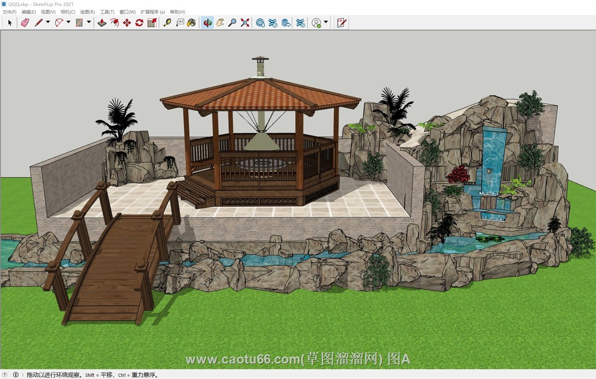 东南亚亭子景观的sketchup模型