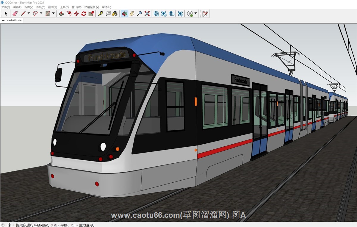 轻轨列车火车的sketchup模型