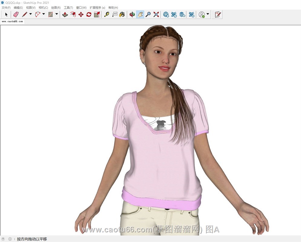 站立女人人物的sketchup模型