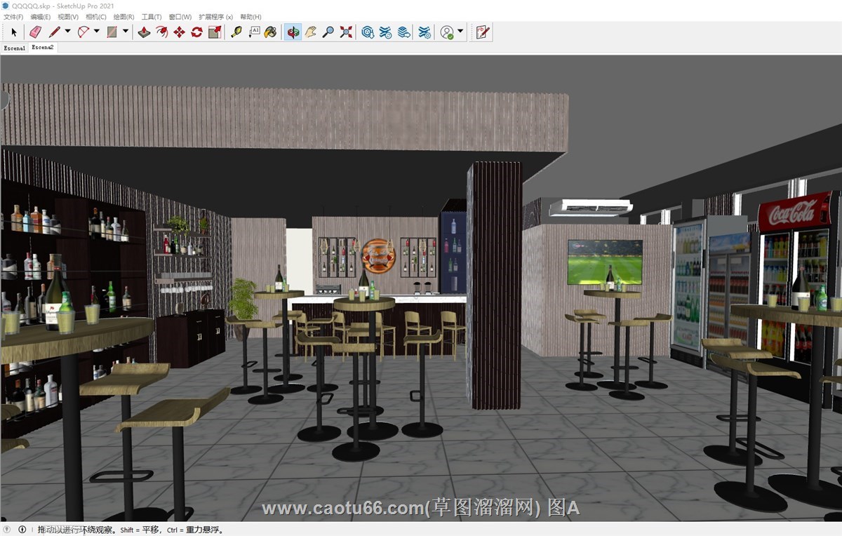 私人会所酒吧的sketchup模型