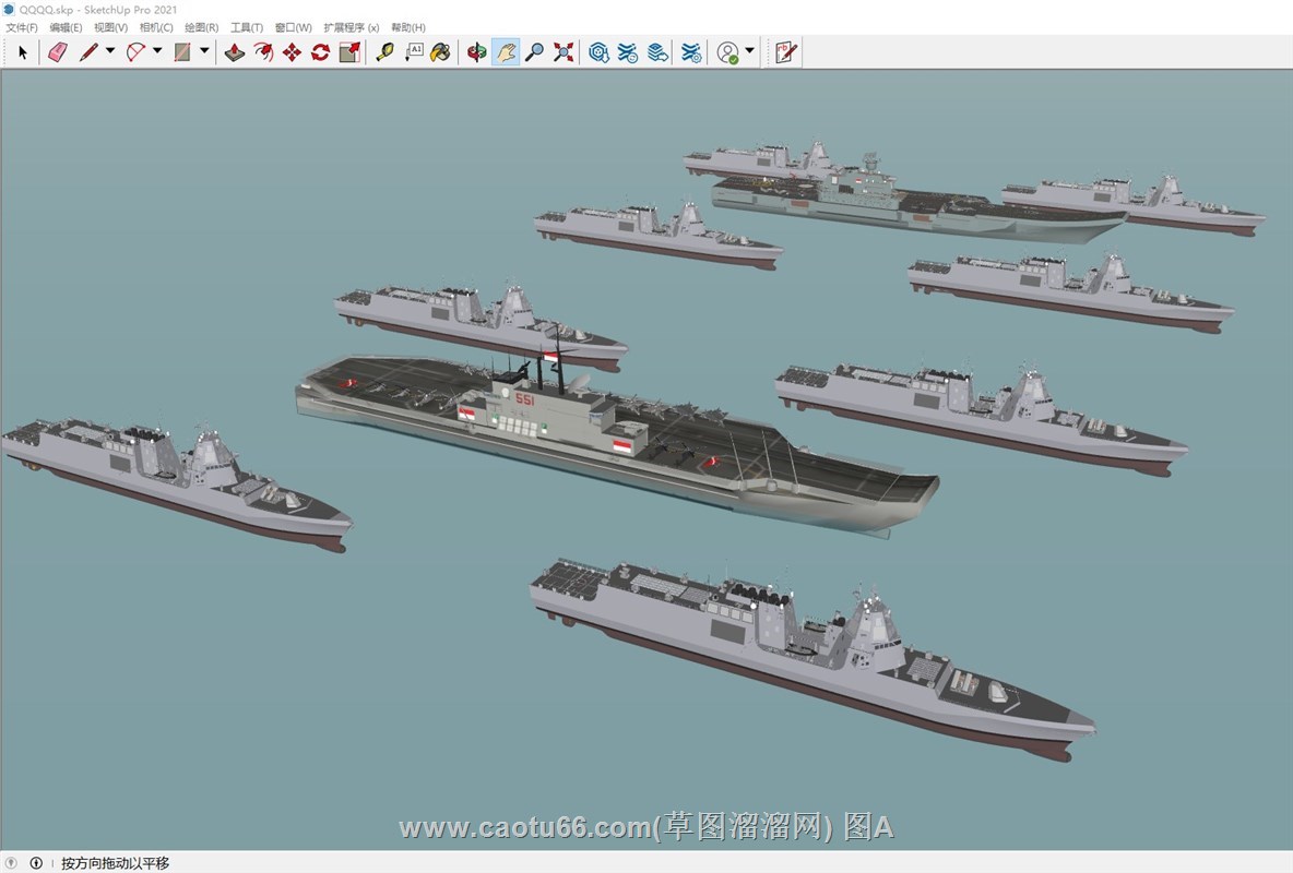航母战斗群的sketchup模型
