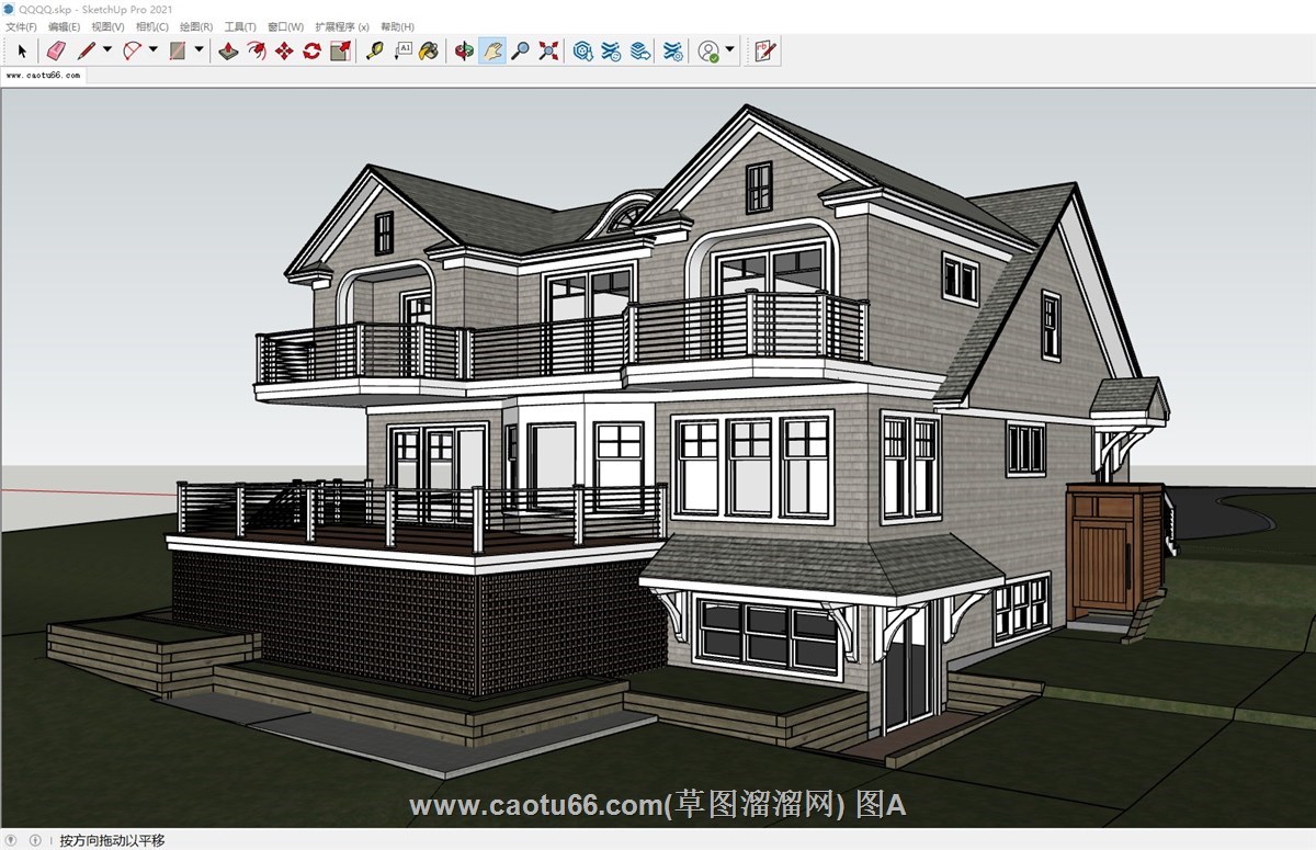 欧洲山地别墅的sketchup模型