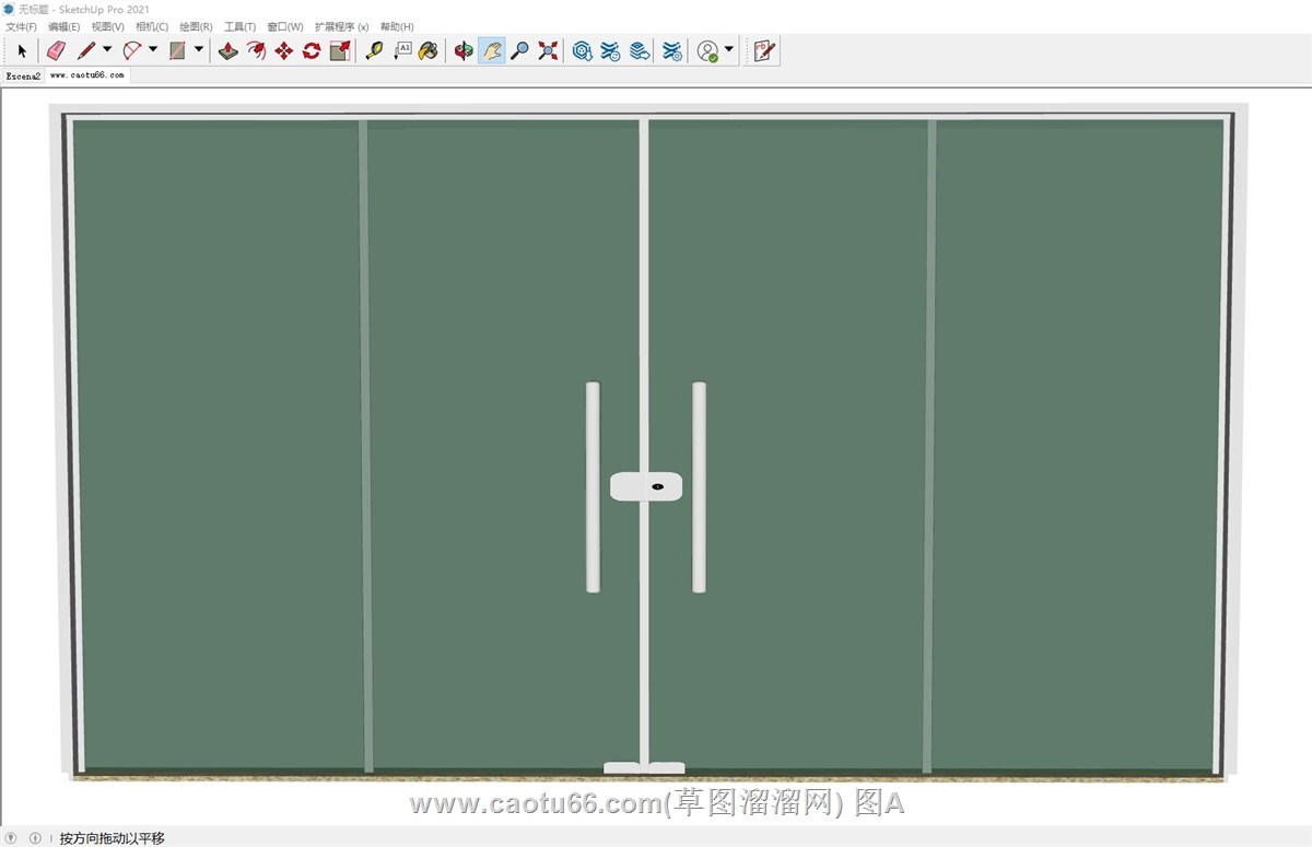 玻璃门双开门的sketchup模型