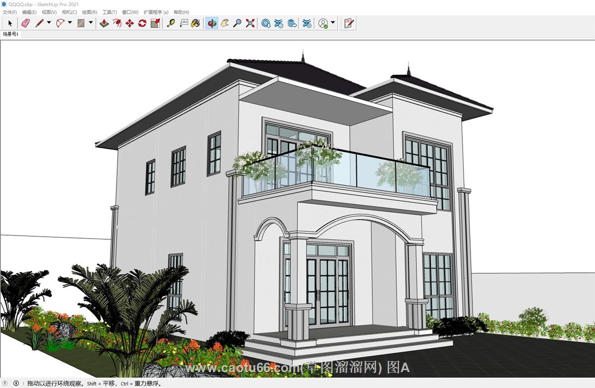 东亚独栋别墅的sketchup模型