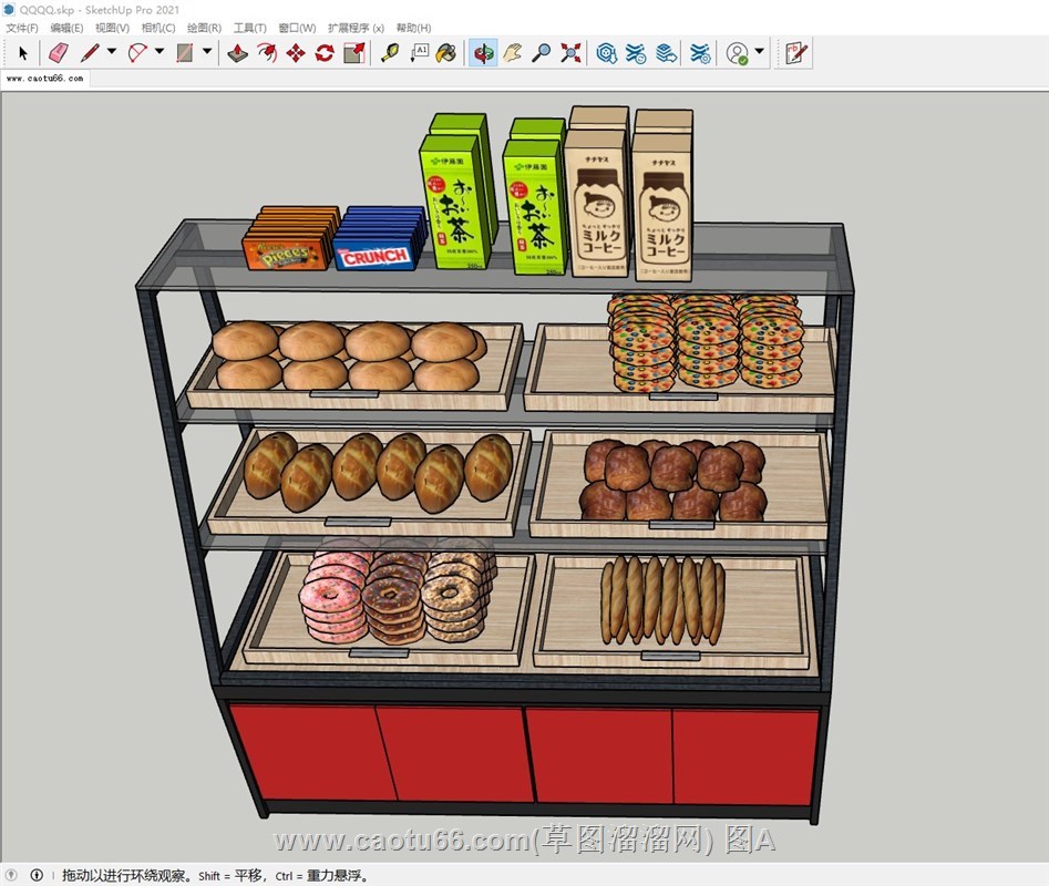 蛋糕展柜的sketchup模型