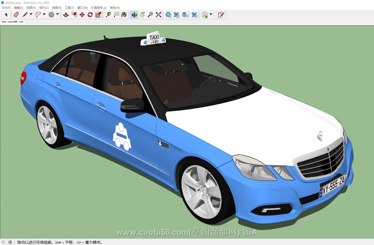 奔驰出租车汽车的sketchup模型