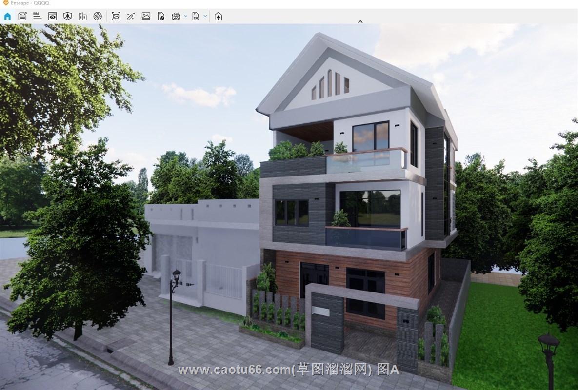 独栋住宅房屋的sketchup模型