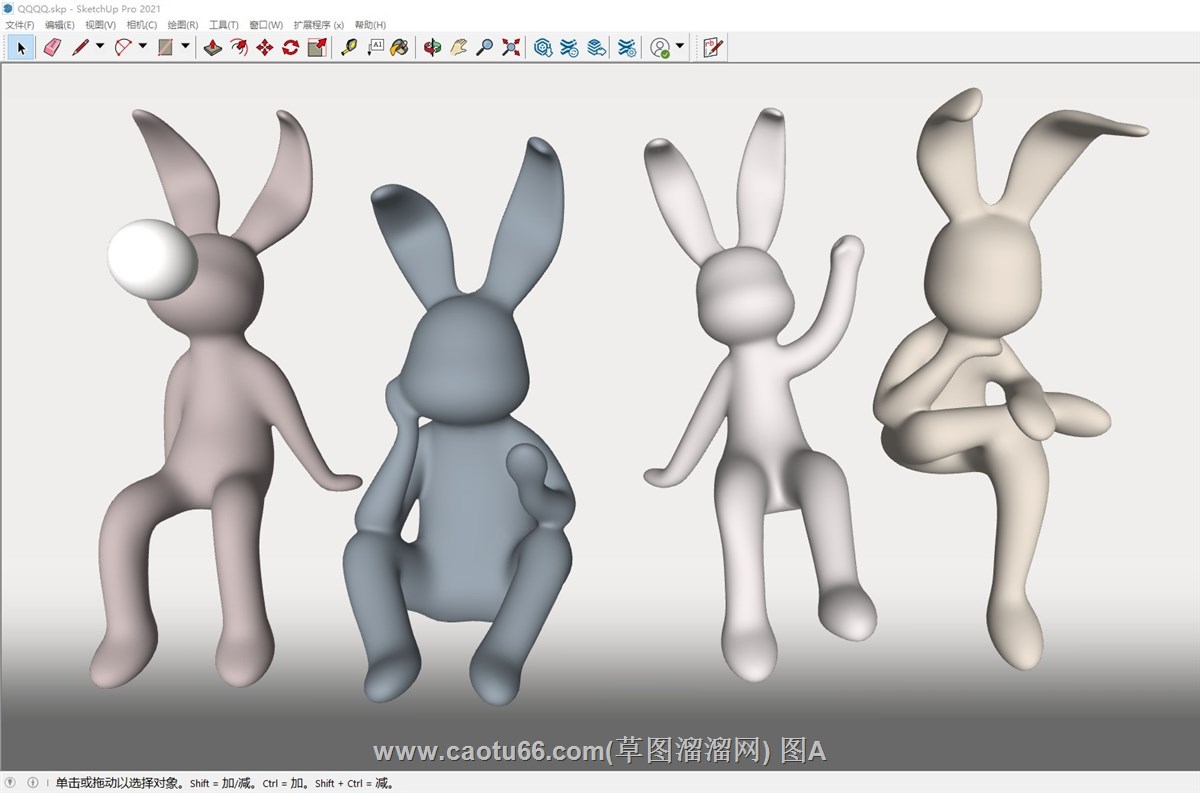 兔子雕塑的sketchup模型