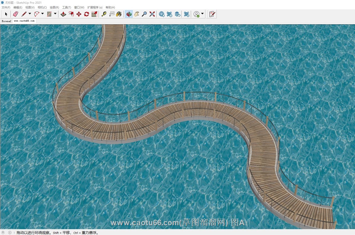 景观栈道桥的sketchup模型