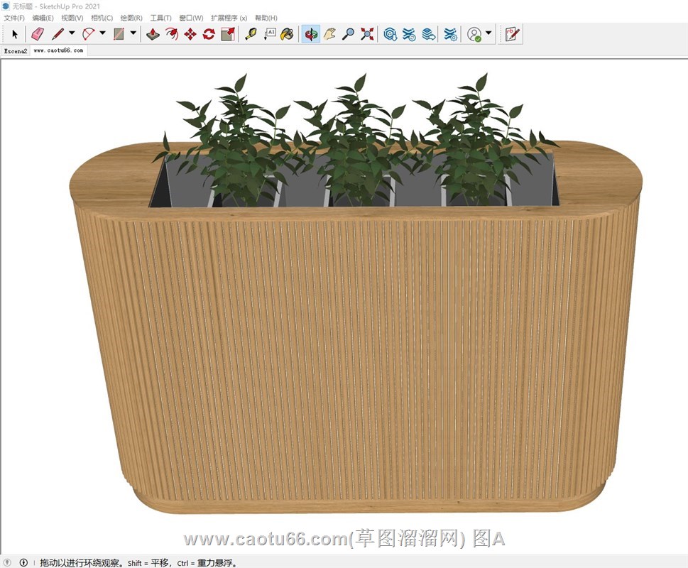 日式室内花箱的sketchup模型