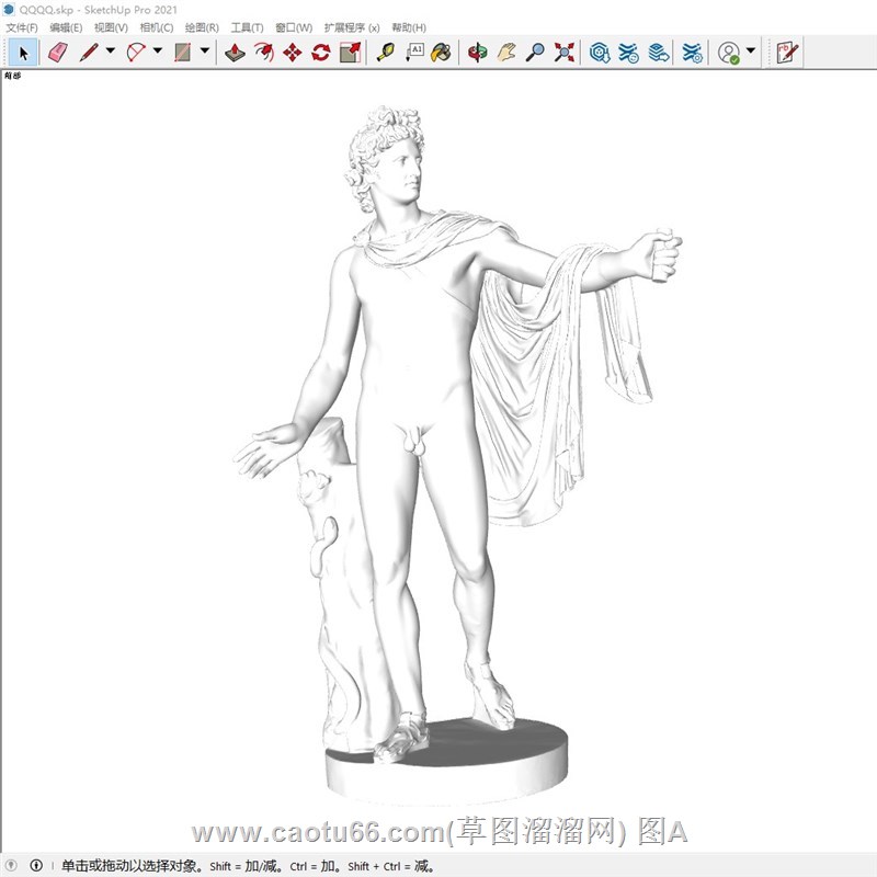 大卫全身雕塑的sketchup模型