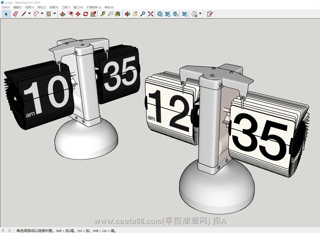 时钟装饰摆件的sketchup模型