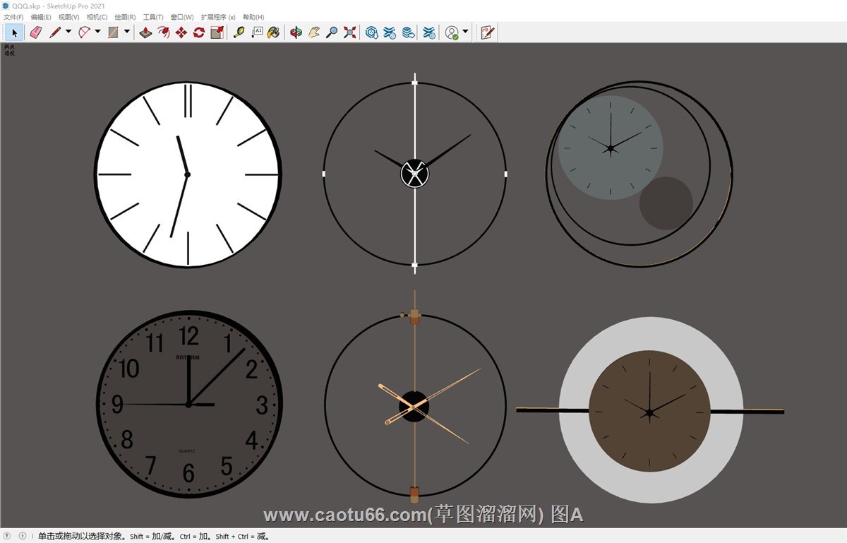 时钟挂钟的sketchup模型