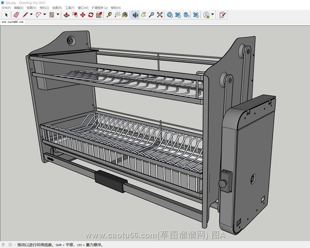 收纳晾碗架结构的sketchup模型
