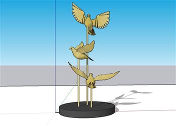 鸽子鸟雕塑SU模型