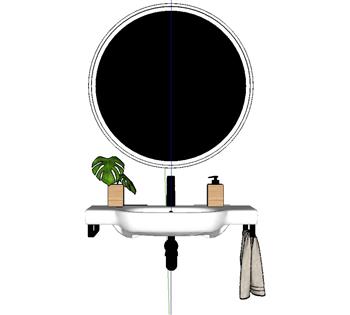 浴室柜浴室镜SU模型