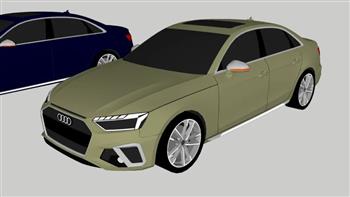 奥迪A4小车汽车su模型素材免费下载