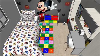 儿童房卧室积木玩具的su模型