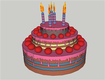 生日蛋糕SU模型