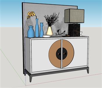 玄关柜装饰柜SU模型
