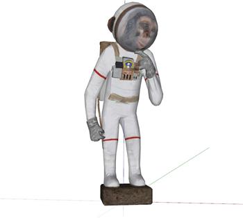 宇航员摆件装饰SU模型