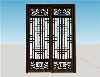 古典中式门窗su模型(ID27239)