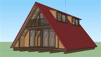 三角木屋木房子SU模型