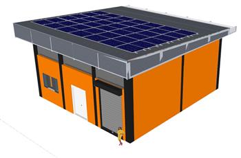 太阳能板仓库房子SU模型