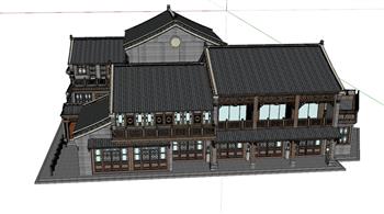 中式合院古建筑SU模型